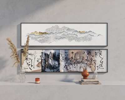 新中式装饰画3D模型下载